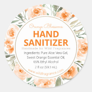 Orange Personalised Hand Sanitizer Soap Label