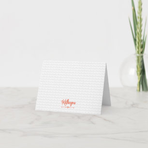 Orange Personalised Knit Stitch Note Card