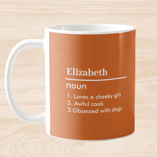 Orange Personalised Name Definition Mug (Creator Uploaded)