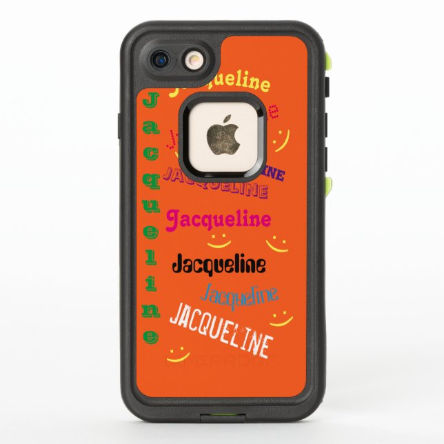 Orange Personalised Name Phone Case (Back)