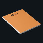 Orange Personalised Notepad<br><div class="desc">Orange Personalised Notepad makes a great gift or stocking stuffer! This will look great on any desk! Comes in your choice of two sizes.</div>