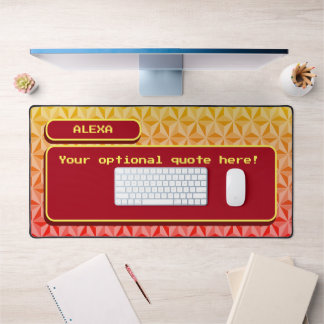 Orange Personalised Retro Gaming Pixel Art Desk Mat