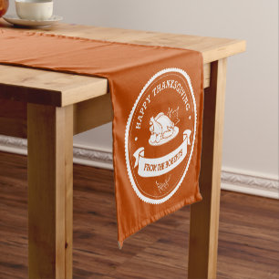 Orange Personalised Thanksgiving Short Table Runner