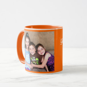 Orange Personalize PHOTO TEMPLATE Gift Coffee Mug