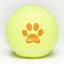 Orange Pet Paw Print Personalised Name Toy
