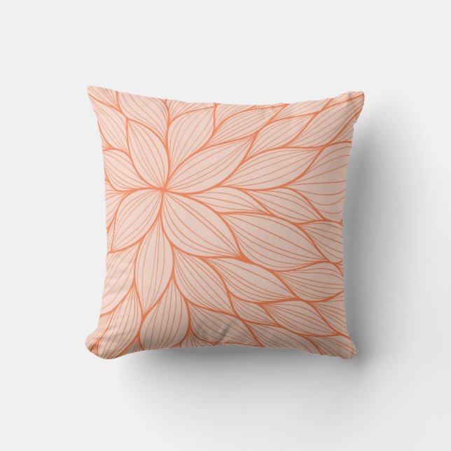 Orange Petal Watercolor Pillow (Front)