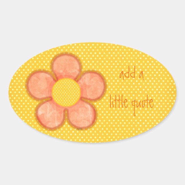 Orange Petals Flower Oval Sticker (Front)