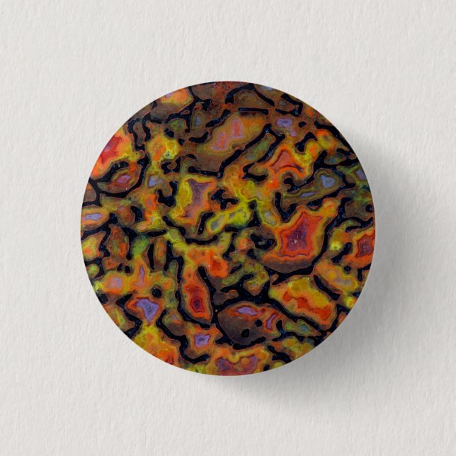Orange Petrified Dinosaur Bone 3 Cm Round Badge (Front)