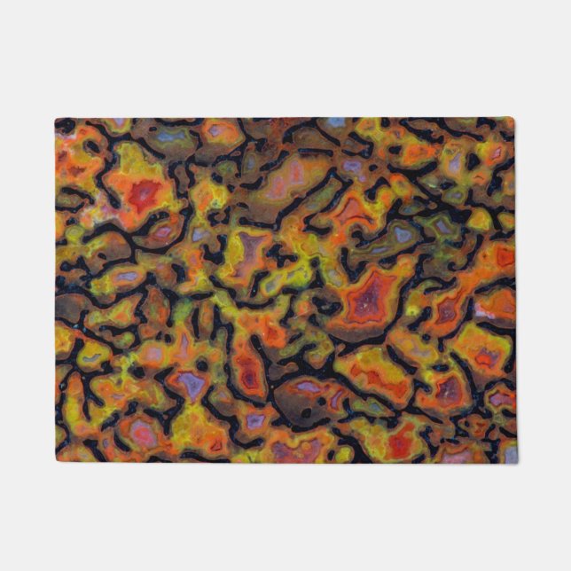 Orange Petrified Dinosaur Bone Doormat (Front)