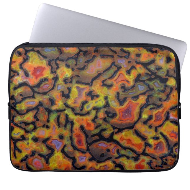 Orange Petrified Dinosaur Bone Laptop Sleeve (Front)