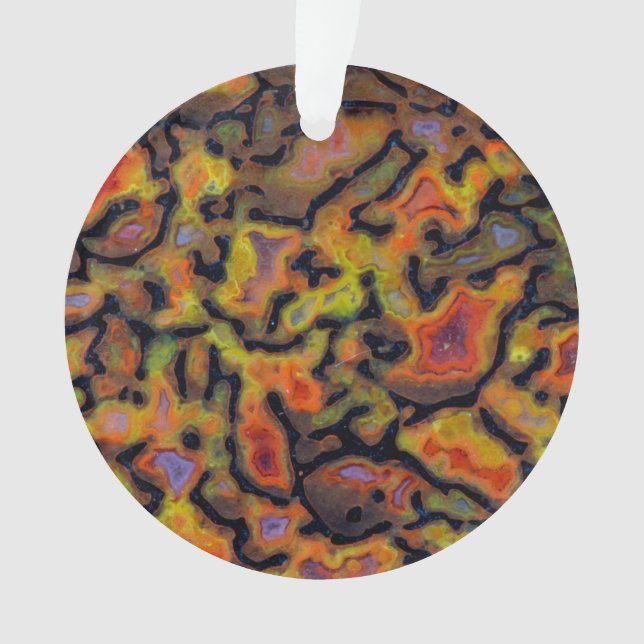 Orange Petrified Dinosaur Bone Ornament (Front)