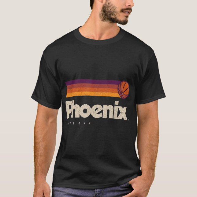 Orange Phoenix Basketball B-Ball City Arizona Retr T-Shirt (Front)
