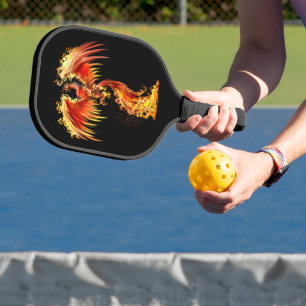 Orange Phoenix Rises From The Fiery Ashes Fantasy Pickleball Paddle