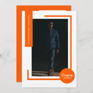 Orange Photo Modern Photo Graduation Invite