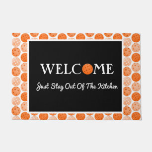 Orange Pickleball Balls, Stay Out of the Kitchen Doormat