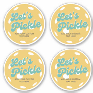 Orange Pickleball Let's Pickle Personalised Text