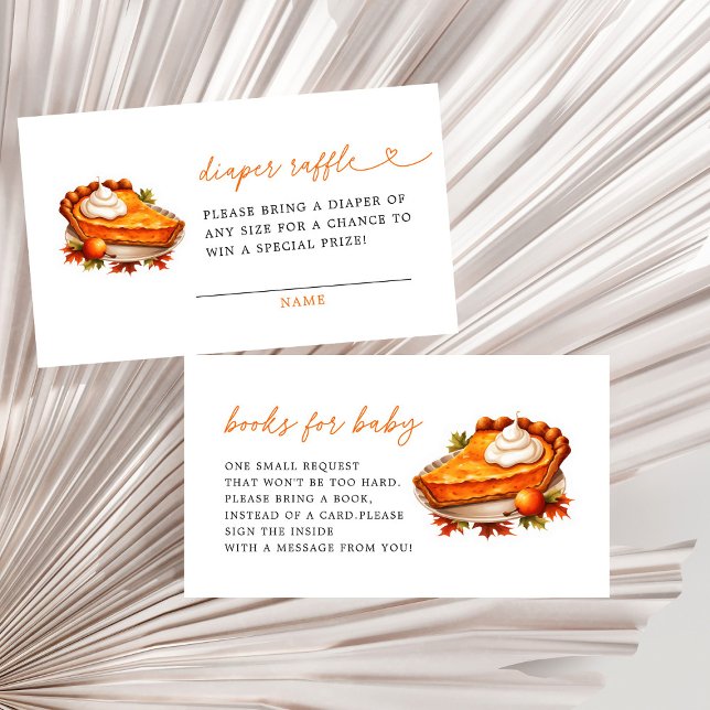 Orange Pie Pumpkin Fall Baby Shower Books for Baby Enclosure Card (Creator Uploaded)