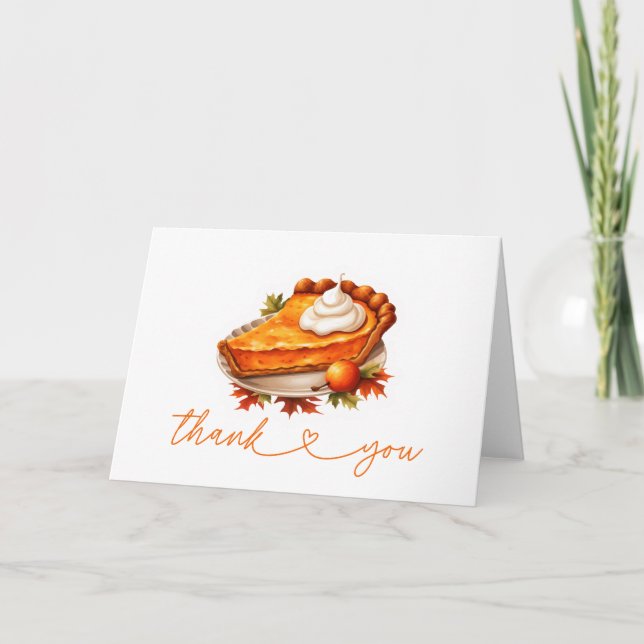 Orange Pie Pumpkin Fall Thank You Card (Front)