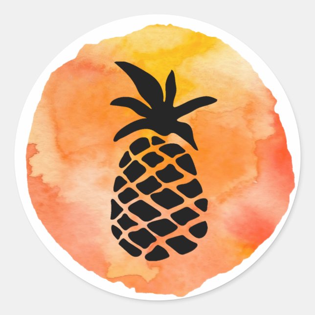 Orange Pineapple Design Classic Round Sticker (Front)