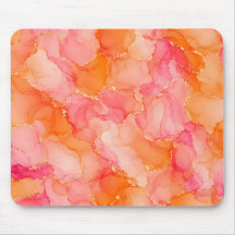 Orange Pink Alcohol Ink Marble Pattern