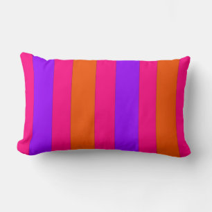Orange, Pink and Purple Stripes Pillow