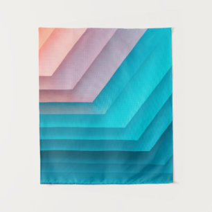 Orange, pink, and teal illustration tapestry