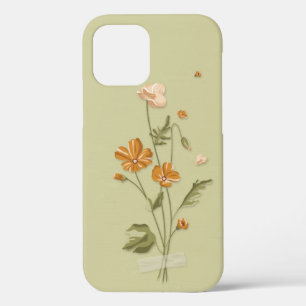 orange pink blooming floral iPhone 12 pro case