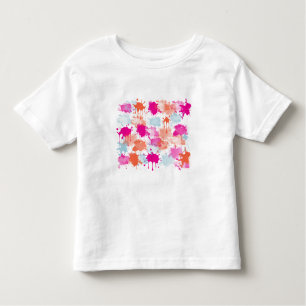 Orange Pink Blue Abstract Modern Paint Splashes    Toddler T-Shirt
