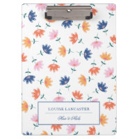 Orange Pink Blue Colourful Floral Pattern