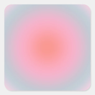 Orange Pink Blue Gradient Pastel Abstract Gradient Square Sticker