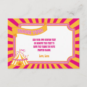 Orange & Pink Carnival Thank You Cards