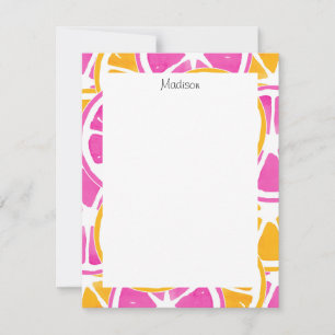 Orange Pink Citrus Slices   Card