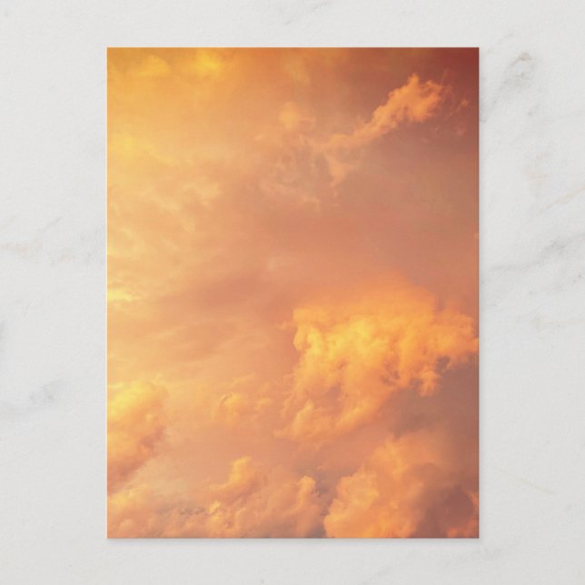 Orange Pink Clouds Cloudscape Postcard (Front)