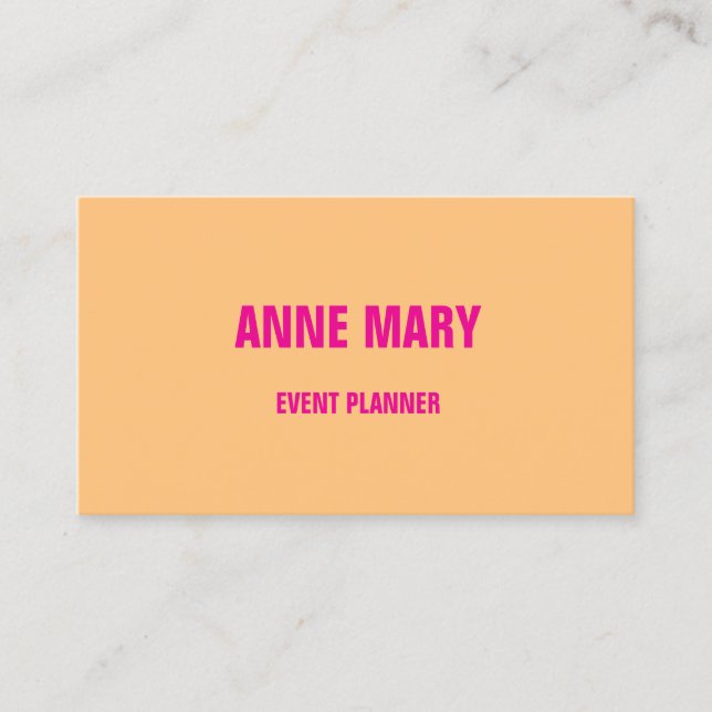 Orange Pink Colourful Bright Event Planner 2025 Business Card (Front)