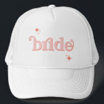 Orange PINK Disco Bride Bridal Party hen DO Shirt Trucker Hat<br><div class="desc">Step back in time with our Retro Disco Ball Bridal Shower Invitations & Decor collection. Immerse yourself in the nostalgia of the 70s with muted beige and grey arches, enhanced by groovy silver glitter fonts. The iconic retro disco ball takes centre stage, evoking an era of disco glamour, all while...</div>