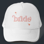 Orange PINK Disco Bride Bridal Party hen DO Shirt Trucker Hat<br><div class="desc">Step back in time with our Retro Disco Ball Bridal Shower Invitations & Decor collection. Immerse yourself in the nostalgia of the 70s with muted beige and grey arches, enhanced by groovy silver glitter fonts. The iconic retro disco ball takes centre stage, evoking an era of disco glamour, all while...</div>