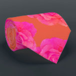 Orange Pink Floral Rose Colourful Bright Stylish Tie<br><div class="desc">Designed with cool orange pink floral patterns that makes a great gift or party favour for birthdays,  weddings,  wedding anniversary or any events or celebrations!</div>
