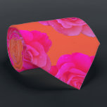 Orange Pink Floral Rose Modern Colourful Stylish Tie<br><div class="desc">Designed with cool orange pink floral patterns that makes a great gift or party favour for birthdays,  weddings,  wedding anniversary or any events or celebrations!</div>