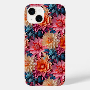 Orange pink flower blooms and leaves Case-Mate iPhone 14 case