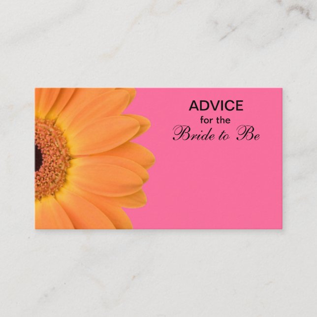 Orange & Pink Gerber Daisy Advice for the Bride (Front)
