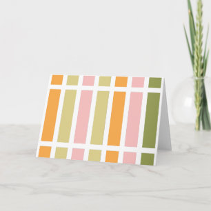 Orange Pink Gold and Green Stripes Card