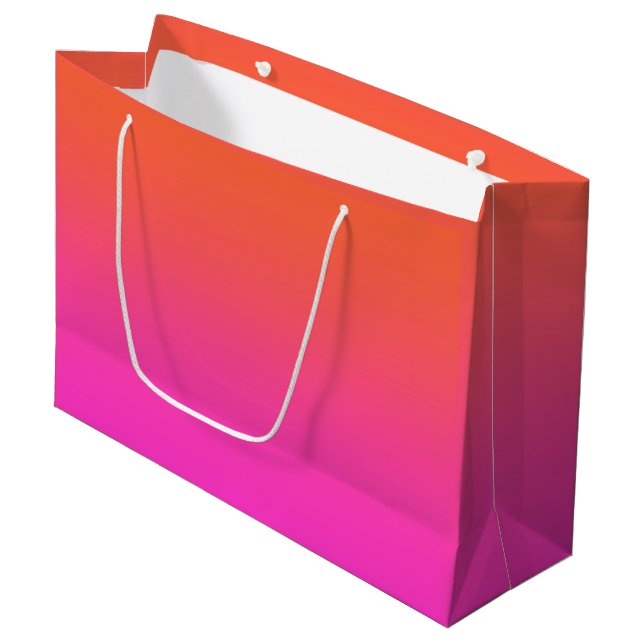 Orange Pink Gradient  Large Gift Bag (Front Angled)