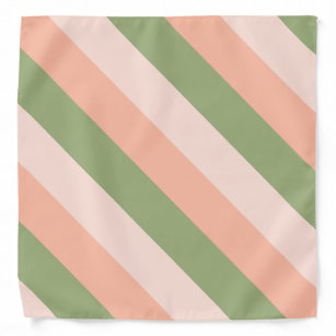 Orange Pink Green Striped Trendy Template Elegant Bandana