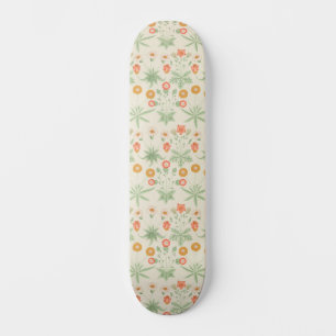 Orange, Pink & Green William Morris Daisy Pattern  Skateboard