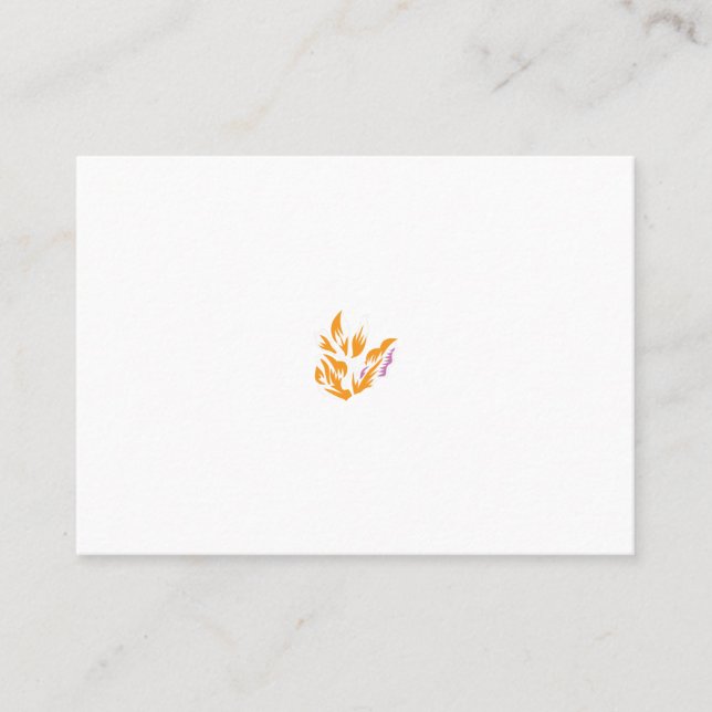 orange, pink illustration Design Place Card (Front)