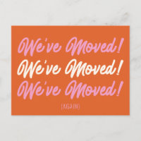 Orange Pink Mod We've Moved Moving Announcement 