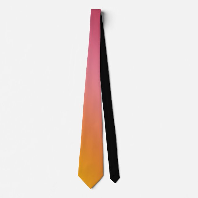 Orange Pink Ombre Gradient Blur Abstract Design Tie (Front)