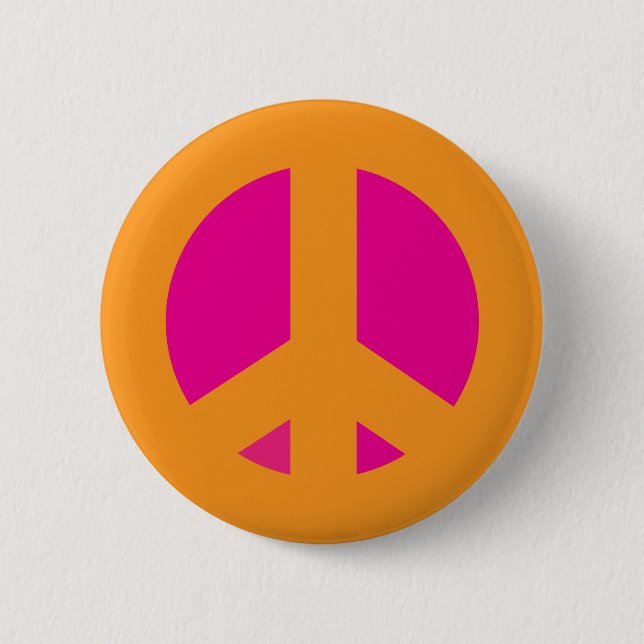 Orange Pink Peace Pin (Front)