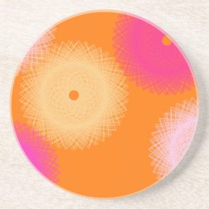 orange & pink pop colour coaster