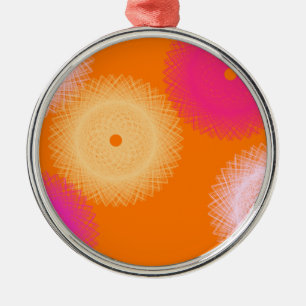 orange & pink pop colour metal tree decoration